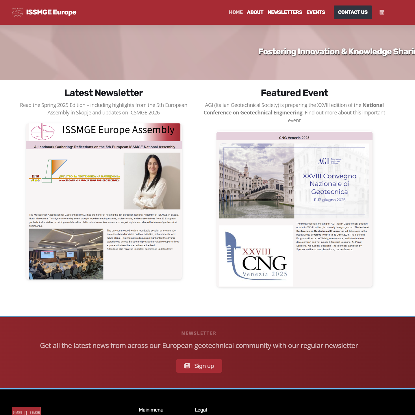 ISSAGE Europe website homepage screenshot.